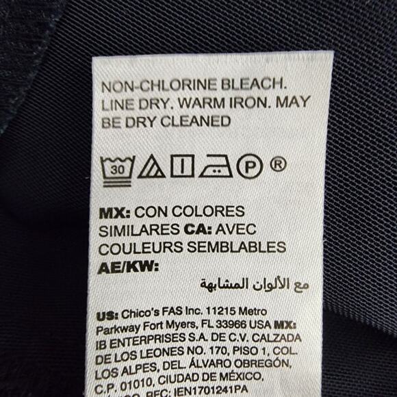 Chico's So Slimming Brigitte Pants Women's 12R Black Stretch Pull On Slim Ankle - Picture 8 of 9